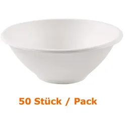Einwegschüssel NatureStar BIO Zuckerrohr 900 ml 50 Stück lebensmittelecht, umweltfreundlich, Packabgabe