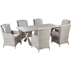 GARTENMÖBEL SET 6-Sitzer Aluminium taupe Cascais