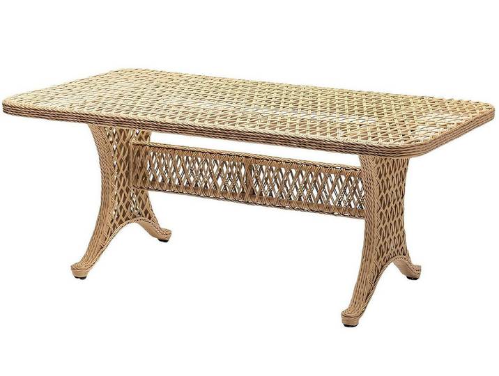 Xlmoebel Gartentisch Beiger Rattan-Couchtisch im modernen Design für stilvolles Wohnen (Couchtisch, Tisch), Hergestellt in Europa