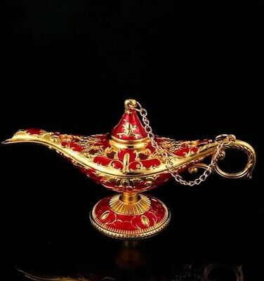 Inspire Essentials Vintage Magic Aladdin Lamp Decor Antique Genie Style Home Accent red