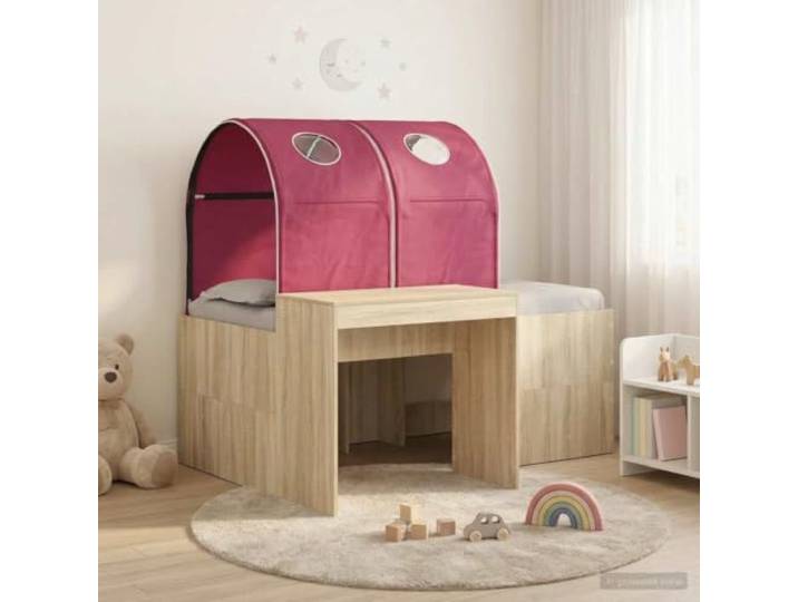 RJPLMFV Bett mit 3 Teilen, Eiche handgefertigt und rot, Holz Atmungsaktiver Lattenboden, weiche Mikrofaser-Details, pflegeleicht, kompaktes Design