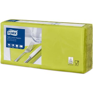 Tork Servietten Soft 477860, limone, 33 x 33 cm, 1/4-Falz, 3-lagig, 150 Stück