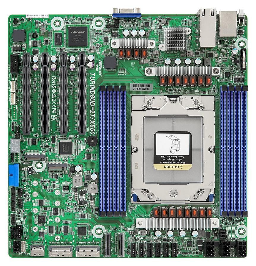 ASRock TURIND8UD-2T/X550 Micro-ATX Moederbord met AMD SoC Socket SP5