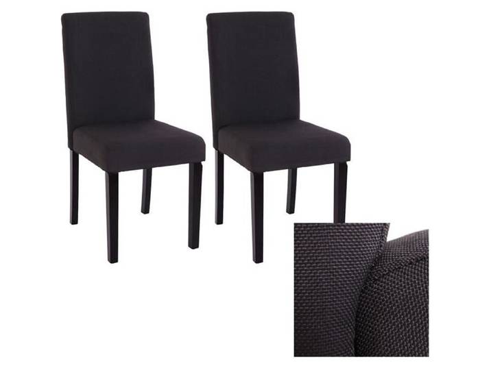 Lot de 2 chaises de séjour Littau ~ tissu noir pieds foncés