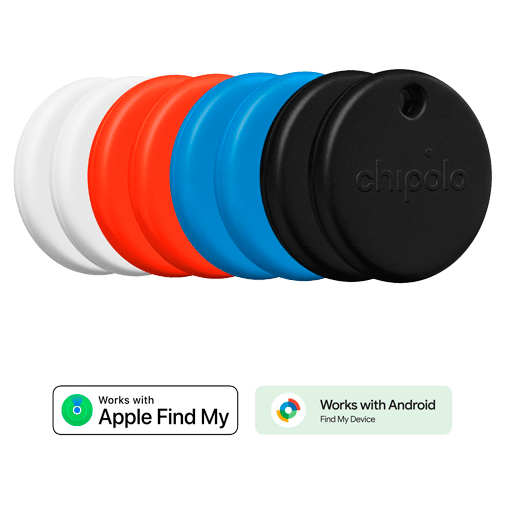 Chipolo POP Schwarz/Weiß/Rot/Blau - 8-Pack