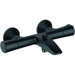 KLUDI ZENTA SL Thermostat Wannenfüll- und Brausearmatur, Wandmontage, Heißwassersperre, 351013938, Farbe: Mattschwarz