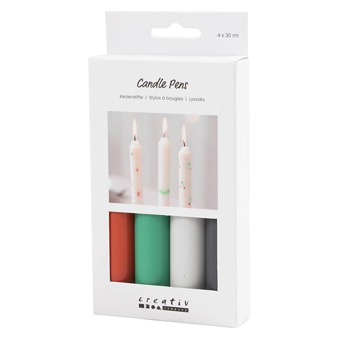Creativ Company Candle pens - Black, Green, Light Grey, Red (73480) (73480)