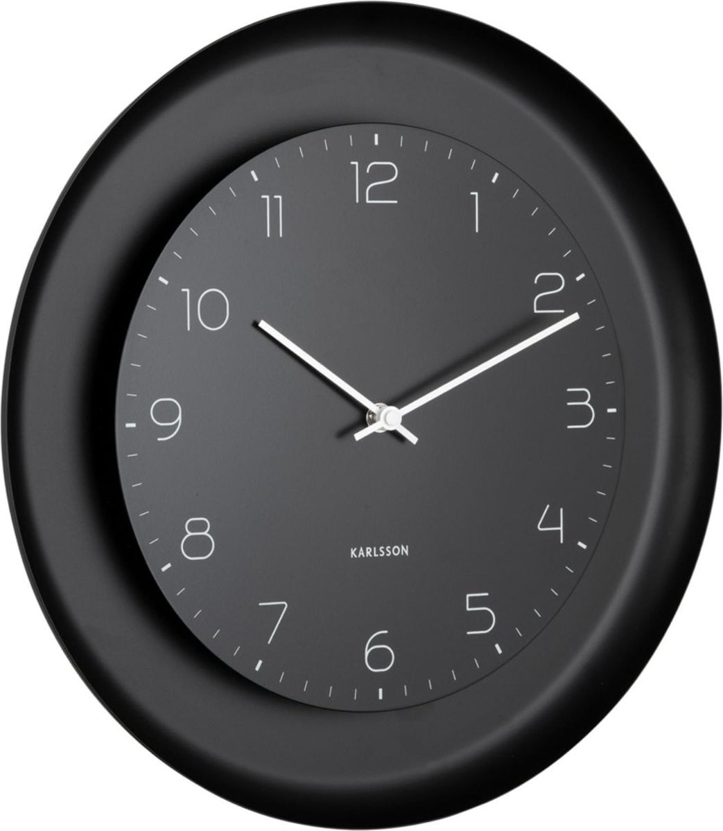 Karlsson Wandklok Dual Disc - Zwart - Ø38 cm - Modern Wandklok