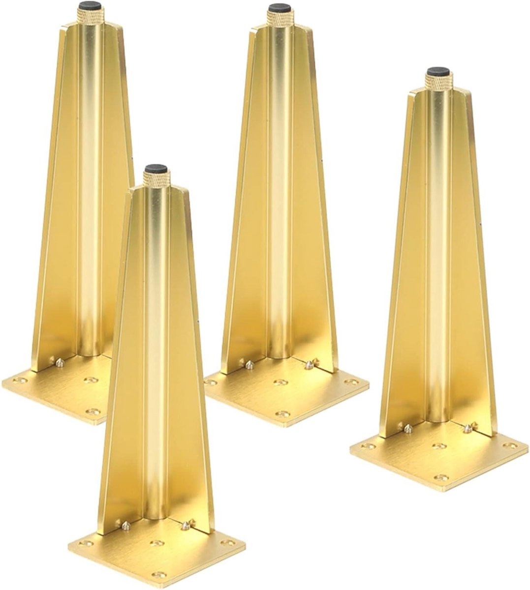 Set van 4 goudkleurige in hoogte verstelbare meubelpoten van 30 cm