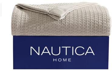 Nautica Baird Diamond Knit Solid Cotton Blanket