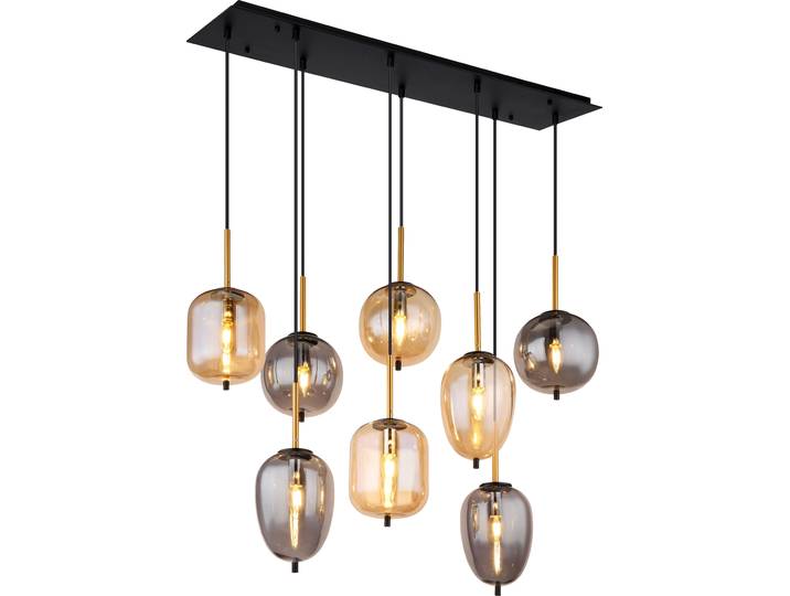 Globo Lighting Lampe à suspendre métal noir mat\, 8x E14