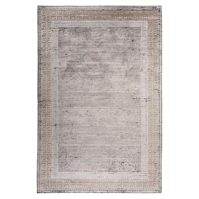 Teppich KAYOOM "Elles 215", grau, B:160cm H:9mm L:230cm, Viskose, Teppiche, Teppich, Kurzflor, Vintage, Modernes Muster, Viskose, Fußbodenheizungsgeeignet