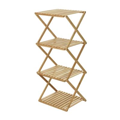 WellHome - Lagerregal mit 4 Regalböden aus Bambus, 93,5 cm