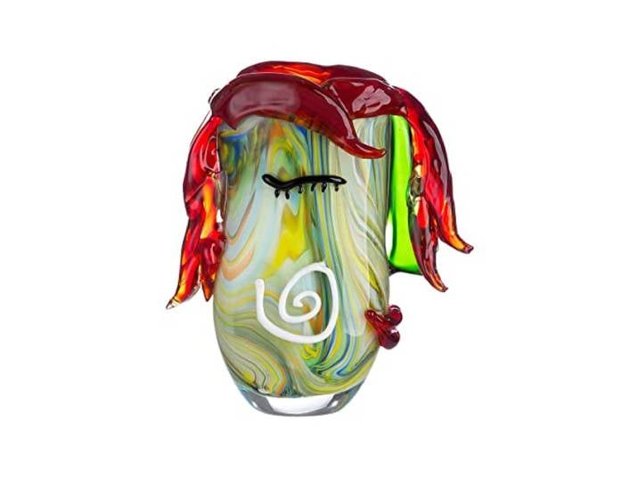GILDE GLAS art Vase décoratif en Verre - Objet d'art - Vase en Verre - Couleur : Rouge/Vert - Hauteur : 29\,5 cm