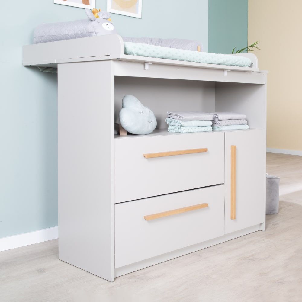 roba Commode à langer large Gris 75x98x107cm