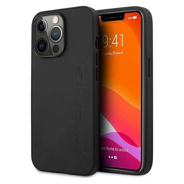 Mercedes AMG AMHCP14LDOLBK iPhone 14 Pro 6,1" czarny/black hardcase Leather Hot Stamped (Apple iPhone 14 Pro) (AMG00042-0)
