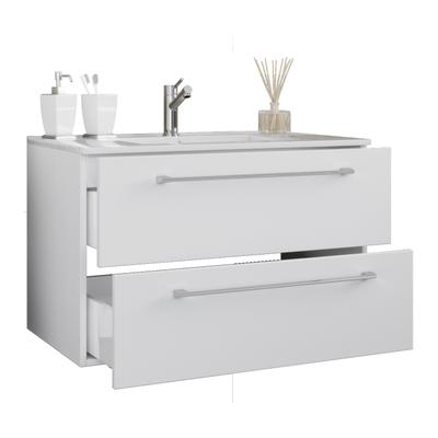 Waschtisch VCM "2-tlg. Waschplatz Waschtisch Badinos 2 Schublade", weiß, B:60cm T:46cm, Waschtische, Waschtisch