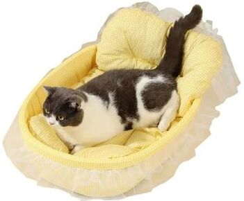 Uplift Essentials Lace Trimmed Pet Princess Sofa Bed yellow