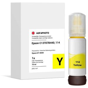 AgfaPhoto kompatibel für Epson 114, C13T07B440, gelb, 70ml, 2300 Seiten,  Tinte