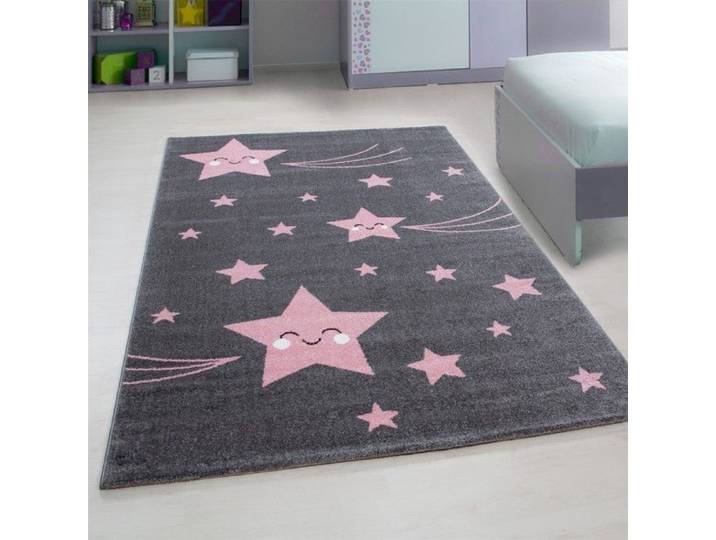 TapisTrend Tapis Enfant Rose 200 x 290 cm pour motif étoile matière jute pour chambre résistant et durable