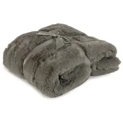 MONT CHALET Premium-Plaid Lammfellimitat Ziernaht waschbar, 150x200cm