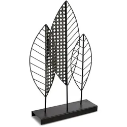 Deko-Objekt Blätter 25 x 42,5 cm Eisen Schwarz