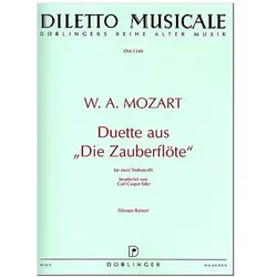 Duette aus Die Zauberflöte für 2 Violoncelli 2 Spielpartituren, Fachbücher von Wolfgang Amadeus Mozart