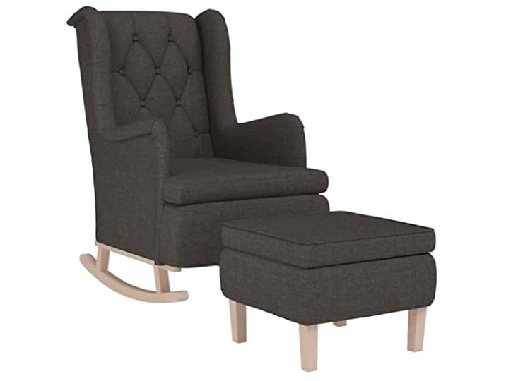 vidaXL Schaukelsessel mit Hocker Dunkelgrau Stoff