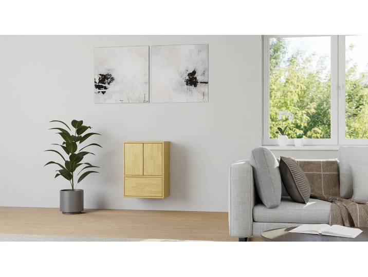 Modernes Hängesideboard nach Maß – kostenlose Holzmuster Eiche Natur geölt