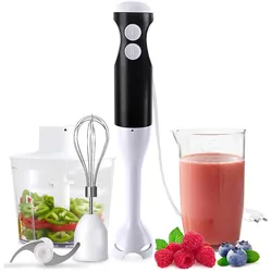 Ideoon Stabmixer-Set mit Zerkleinerer, Schneebesen und Becher, 400 Watt, Stabmixer