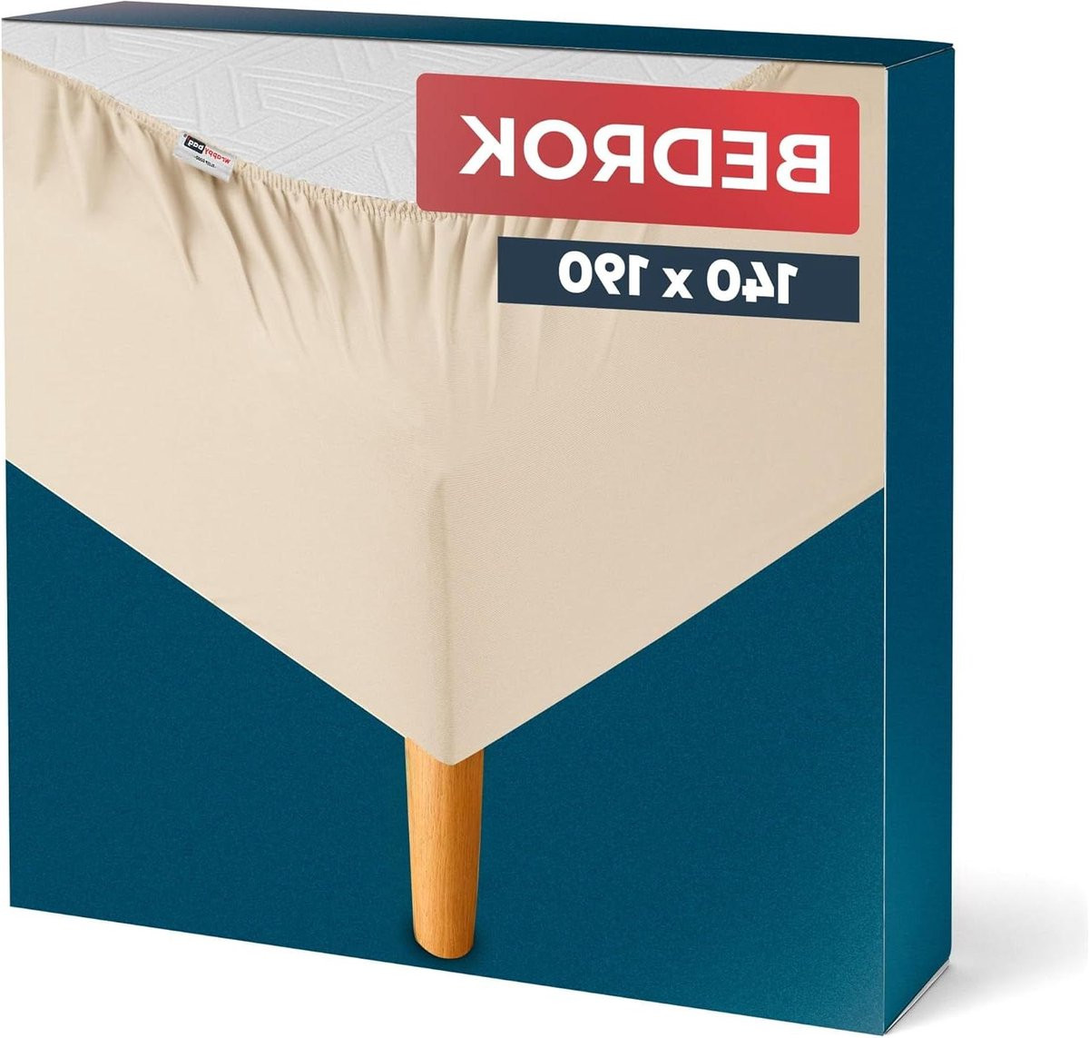 Beige Boxspringhoes - Elastische Bedbodem Beschermhoes voor het vernieuwen van je bed - 140 x 190 cm
