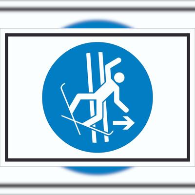HB-Druck Bei Sturz sofort die Schleppspur verlassen Symbol Schild A1 (594x841mm)