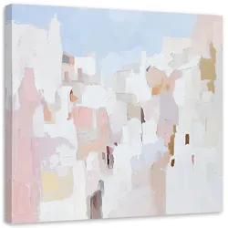 WANDBILD abstrakte pastellrosa blaue flecken