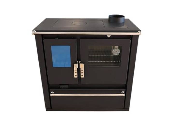 Holzherd Küchenofen VERSO CS Plus Inox 7,7 kW – Herd mit Backofen & Kochfeld, Edelstahl Holzofen, BImSchV Stufe 2, EcoDesign 2022, EEK A+, Küchenherd Holz