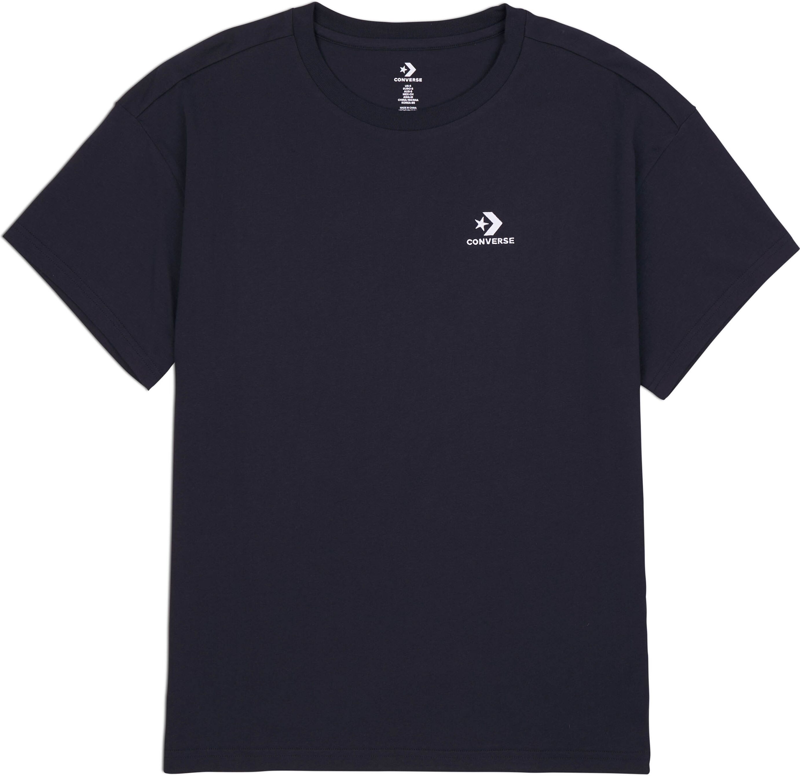 Oversize-Shirt CONVERSE "WOMEN'S CONVERSE STAR CHEVRON OVERSIZED T-SHIRT", Damen, Gr. XS, schwarz (converse schwarz), Obermaterial: 100% Baumwolle, Shirts Oversize-Shirt, Oversize-Schnitt, aus Baumwolle, erhältlich in den Grössen XS bis XXL converse schwa