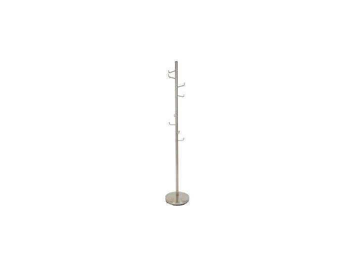 Porte manteau en métal argenté, 8 crochets, socle rond - White La