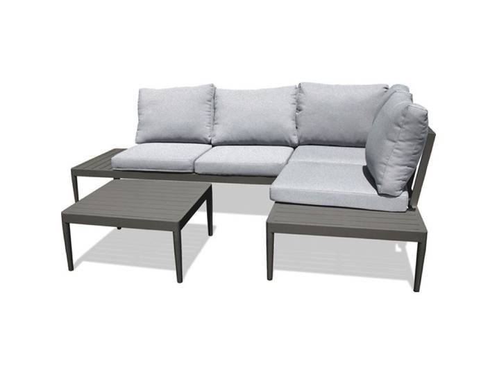 Salon d'angle de jardin ANKARA 4 places en aluminium - NOIR
