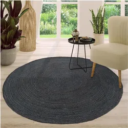 TT Home, Teppich, Wohnzimmer Teppich Rund Kurzflor Hangefertigt Modern Unifarben Cutout Design (80 cm)