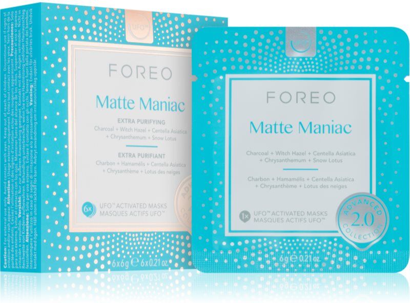 FOREO UFO™ Matte Maniac masque purifiant visage 6 pcs