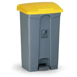 Mehrzweck-Treteimer für mülltrennung, 87 l, 830 x 500 x 410 mm, gelb
