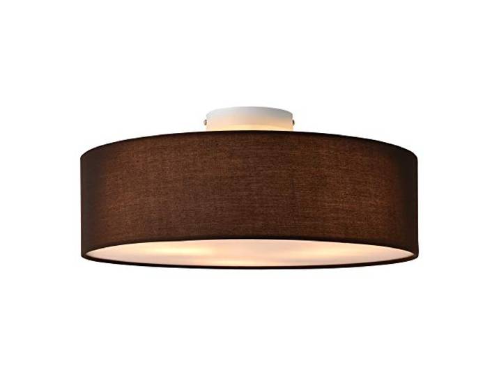 lux.pro Deckenleuchte Omaha 3 x E27 Deckenlampe 3-Flammig Durchmesser 45 cm Kunststoff Textiloptik Organza Braun/Weiß