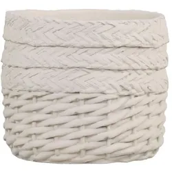 Chic Antique Übertopf Corte mit Flechtmuster, H17 x Ø18 cm, creme