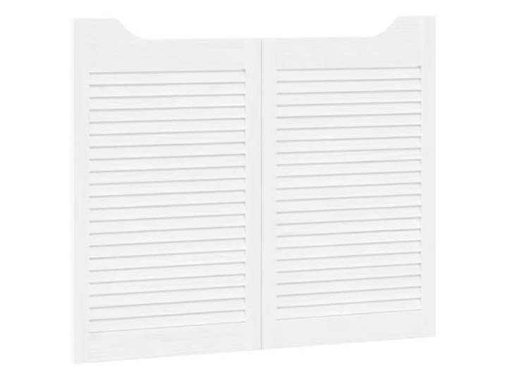 Schwingtüren 2 Stk. 80 x 50 cm Massives Kiefernholz Weiß Lamellen-Design, Innenbereich, Raumteiler, mühelose Pflege, natürliche Maserung, zeitloser Look