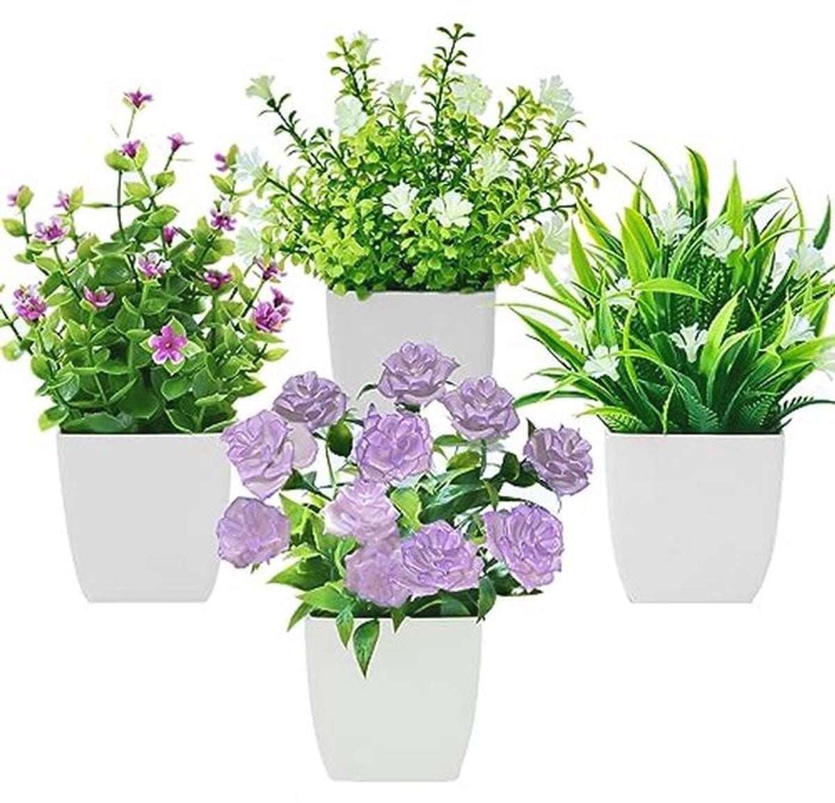 Mini Kunstplanten Set van 4 stuks voor binnen decoratie