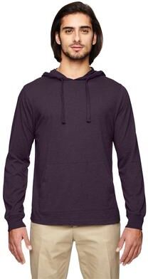 econscious EC1085 Eco Jersey Pullover Hooded Long Sleeve T-Shirt in Eggplant size XS   Organic