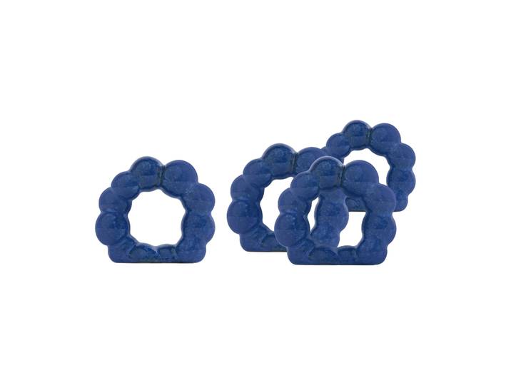 Byon Rond de serviette Porto lot de 4 Bleu