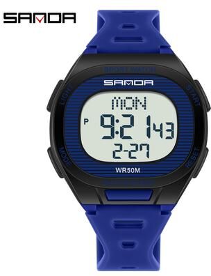 DynamicDeals Luxury Digital Watch For Men And Women, LED Waterproof Sports Watch, Multifunctional Military Style blue
