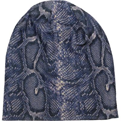 Beanie STYLEBREAKER "Beanie Mütze Glitzer Schlangen Muster", Herren, blau, Obermaterial: 50% Viskose CV. 50% Polyester PES., Modisch, Mützen Beanie