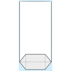 1000 Kreuzbodenbeutel, OPP-Folie 120 x 225 mm, transparent