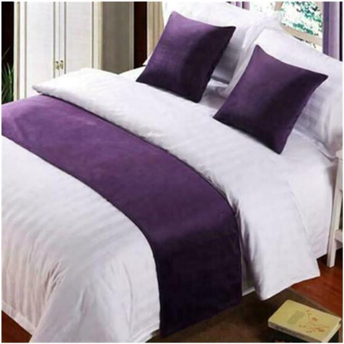 Luxe Fluwelen Bedloper voor Slaapkamerdecoratie - Grijs - 240 cm
